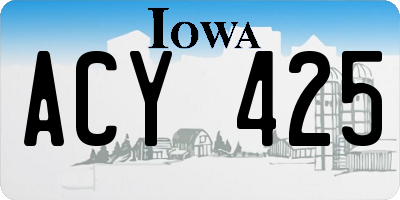 IA license plate ACY425