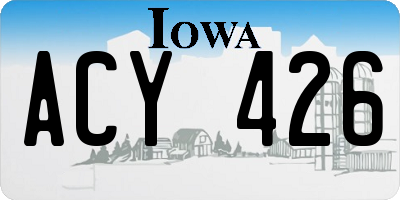 IA license plate ACY426