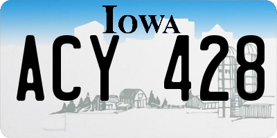 IA license plate ACY428