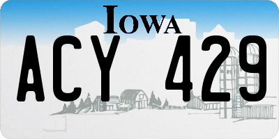 IA license plate ACY429