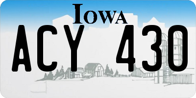 IA license plate ACY430