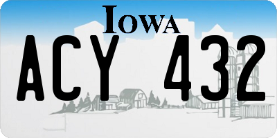 IA license plate ACY432