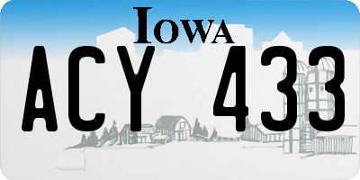 IA license plate ACY433