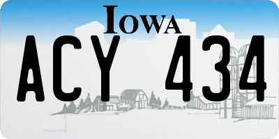 IA license plate ACY434