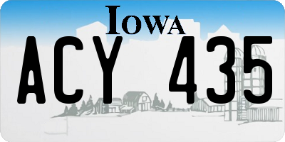 IA license plate ACY435