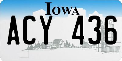 IA license plate ACY436