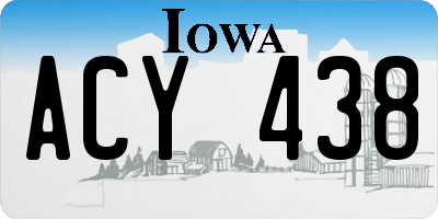 IA license plate ACY438