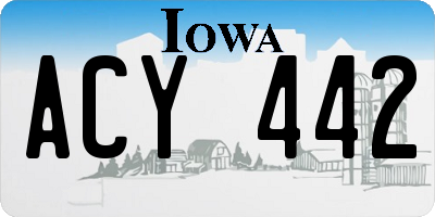 IA license plate ACY442