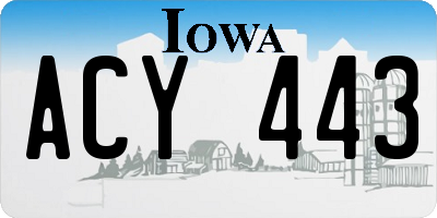 IA license plate ACY443