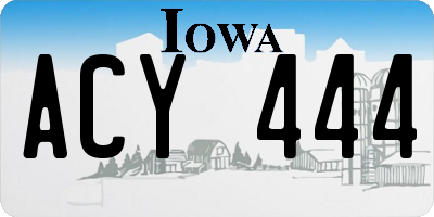 IA license plate ACY444