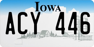 IA license plate ACY446