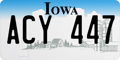 IA license plate ACY447