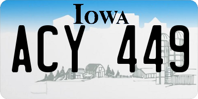 IA license plate ACY449