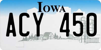 IA license plate ACY450