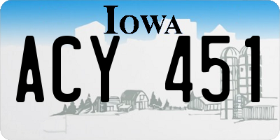 IA license plate ACY451