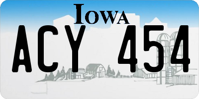 IA license plate ACY454