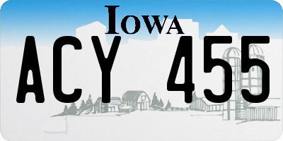 IA license plate ACY455