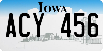 IA license plate ACY456