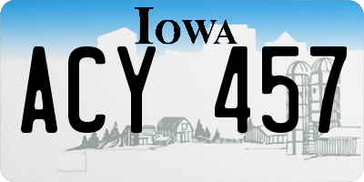 IA license plate ACY457