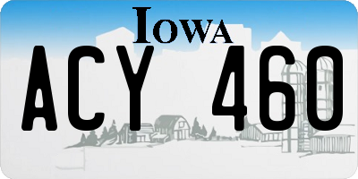 IA license plate ACY460