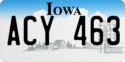 IA license plate ACY463