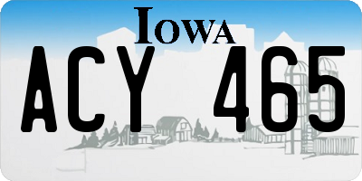 IA license plate ACY465