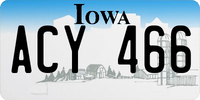 IA license plate ACY466