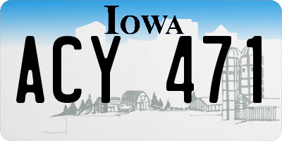 IA license plate ACY471