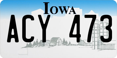 IA license plate ACY473