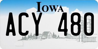 IA license plate ACY480