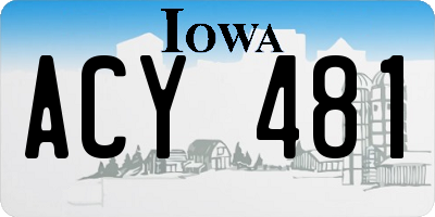 IA license plate ACY481