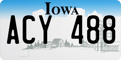IA license plate ACY488