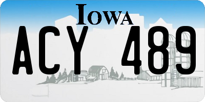 IA license plate ACY489