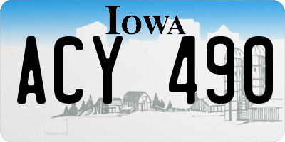 IA license plate ACY490