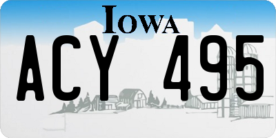 IA license plate ACY495