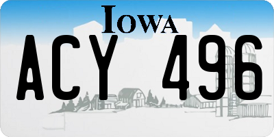 IA license plate ACY496