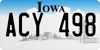 IA license plate ACY498