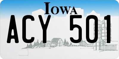 IA license plate ACY501