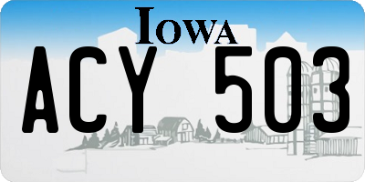 IA license plate ACY503