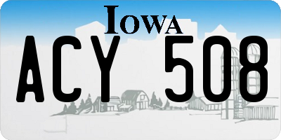 IA license plate ACY508