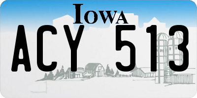 IA license plate ACY513