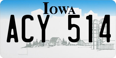 IA license plate ACY514