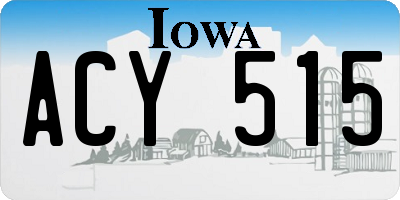 IA license plate ACY515