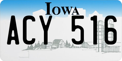 IA license plate ACY516