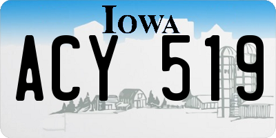 IA license plate ACY519