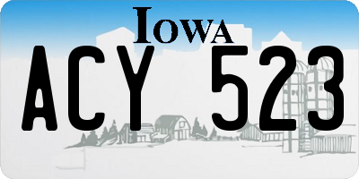 IA license plate ACY523