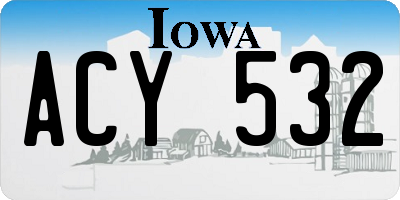 IA license plate ACY532
