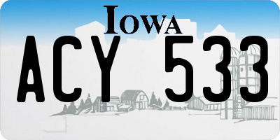 IA license plate ACY533
