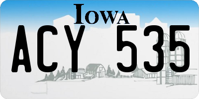 IA license plate ACY535