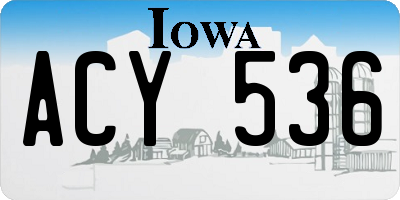 IA license plate ACY536